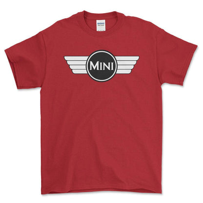 Mini Cooper 1968-1969 - Unisex T-Shirt , Bomuld-Beklædning-Mini-Rød-S-Forside-Garage Culture Shop- garage - man cave - merchandise