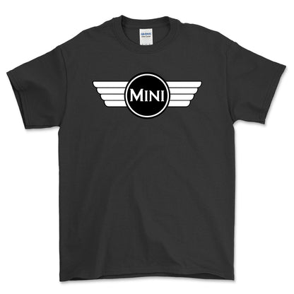 Mini Cooper 1968-1969 - Unisex T-Shirt , Bomuld-Beklædning-Mini-Sort-S-Forside-Garage Culture Shop- garage - man cave - merchandise