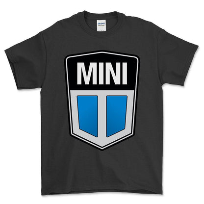 Mini Cooper 1969-2001 - Unisex T-Shirt , Bomuld-Beklædning-Mini-Sort-S-Forside-Garage Culture Shop- garage - man cave - merchandise