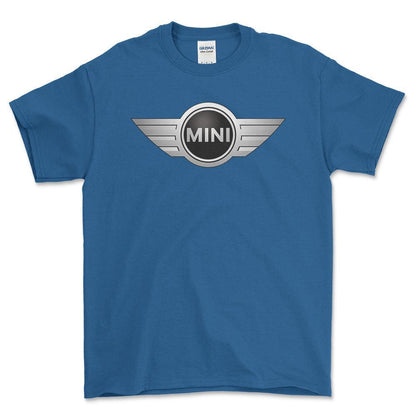 Mini Cooper 2001-2018 - Unisex T-Shirt , Bomuld-Beklædning-Mini-Blå Royal-S-Forside-Garage Culture Shop- garage - man cave - merchandise