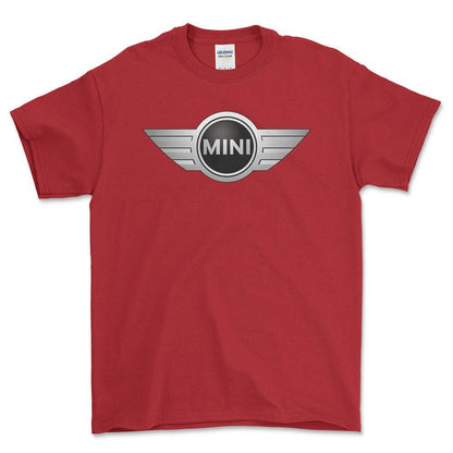 Mini Cooper 2001-2018 - Unisex T-Shirt , Bomuld-Beklædning-Mini-Rød-S-Forside-Garage Culture Shop- garage - man cave - merchandise