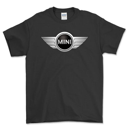 Mini Cooper 2001-2018 - Unisex T-Shirt , Bomuld-Beklædning-Mini-Sort-S-Forside-Garage Culture Shop- garage - man cave - merchandise