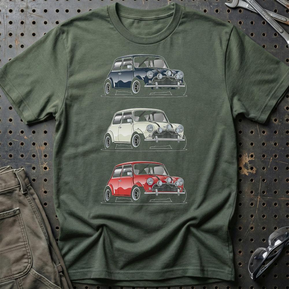 Mini Cooper T-Shirt-Beklædning-Mini-Grøn Militær-S-Garage Culture Shop- garage - man cave - merchandise