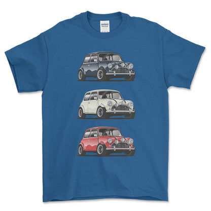 Mini Cooper - Unisex T-Shirt , Bomuld-Beklædning-Mini-Blå Royal-S-Forside-Garage Culture Shop- garage - man cave - merchandise