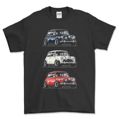 Mini Cooper - Unisex T-Shirt , Bomuld-Beklædning-Mini-Sort-S-Forside-Garage Culture Shop- garage - man cave - merchandise