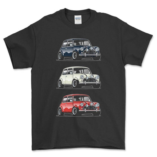 Mini Cooper - Unisex T-Shirt , Bomuld-Beklædning-Mini-Sort-S-Forside-Garage Culture Shop- garage - man cave - merchandise