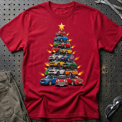 Mini Cooper new Juletræ Christmas Tree - Unisex T-Shirt-Beklædning-Mini-Rød-S-Garage Culture Shop- garage - man cave - merchandise