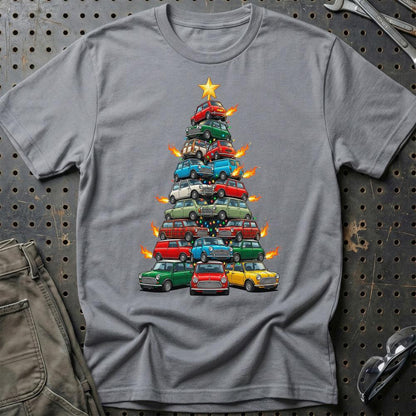 Mini Cooper old Juletræ Christmas Tree - Unisex T-Shirt-Beklædning-Mini-Grå Sport-S-Garage Culture Shop- garage - man cave - merchandise