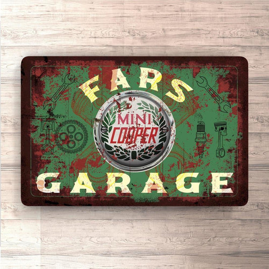 Mini Fars Garage Vintage Skilte, Musemåtte, Dørmåtte-Skilte-Mini-Garage Culture Shop- garage - man cave - merchandise