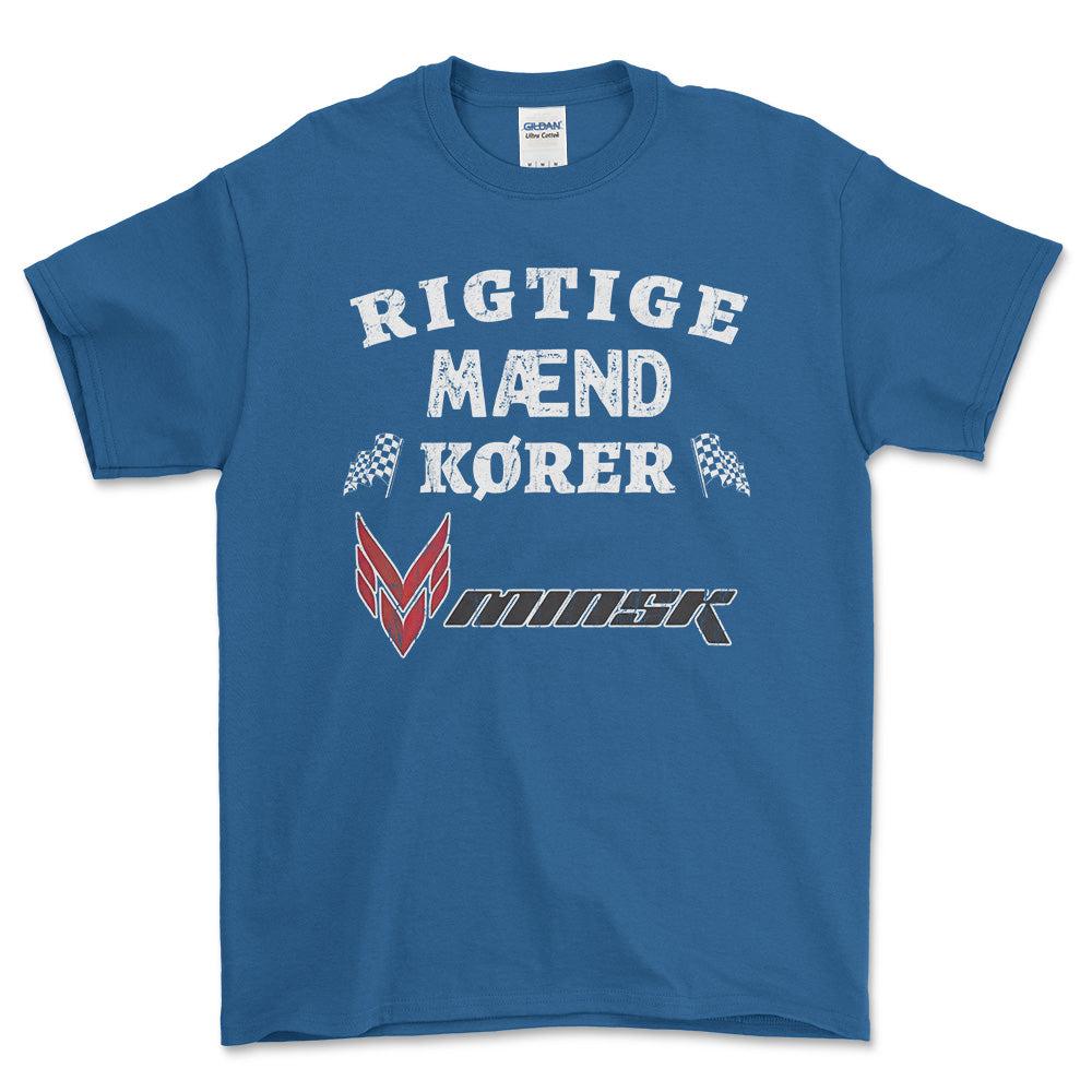Minsk Rigtige Mænd Kører - Unisex T-Shirt , Bomuld-Beklædning-Minsk-Blå Royal-S-Forside-Garage Culture Shop- garage - man cave - merchandise