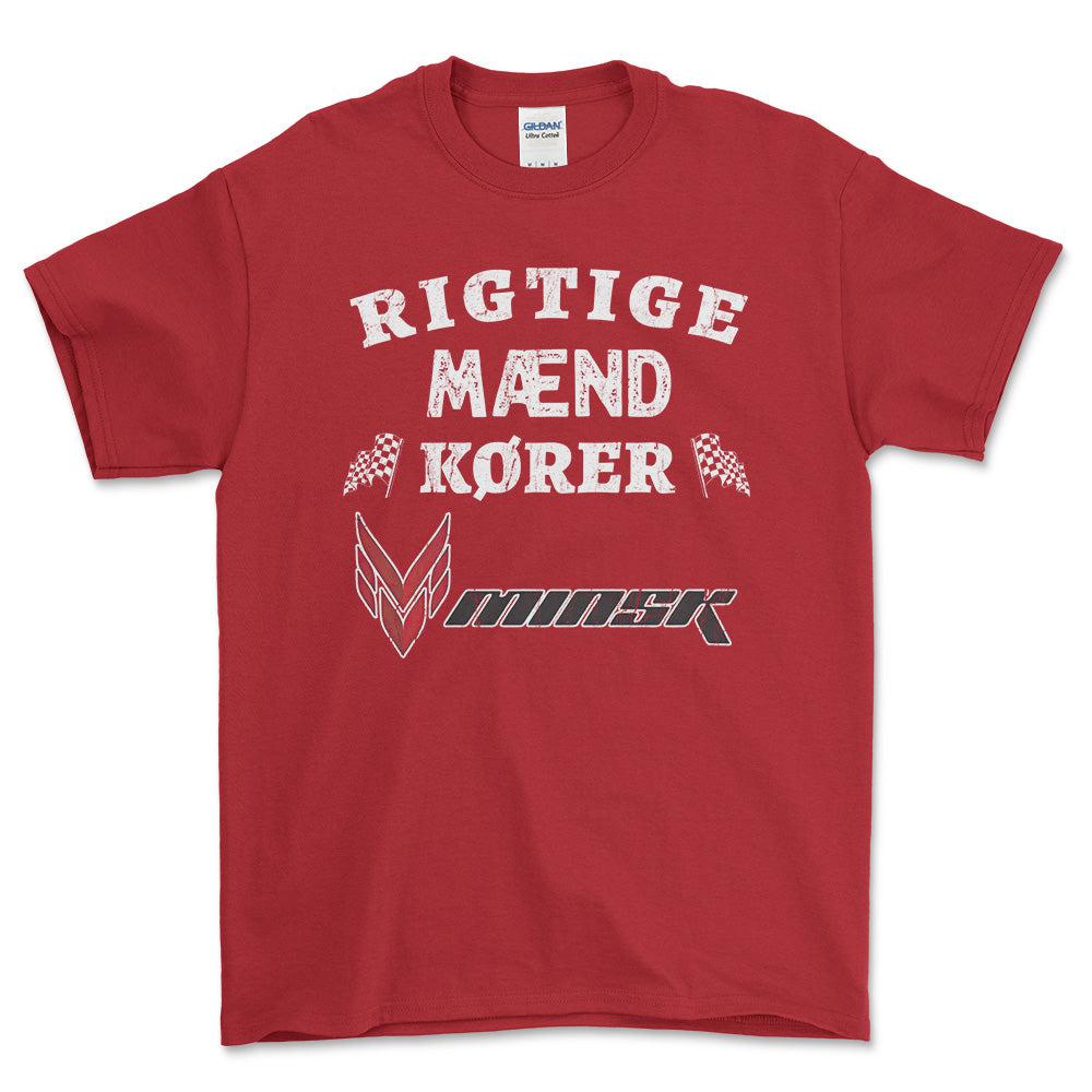 Minsk Rigtige Mænd Kører - Unisex T-Shirt , Bomuld-Beklædning-Minsk-Rød-S-Forside-Garage Culture Shop- garage - man cave - merchandise