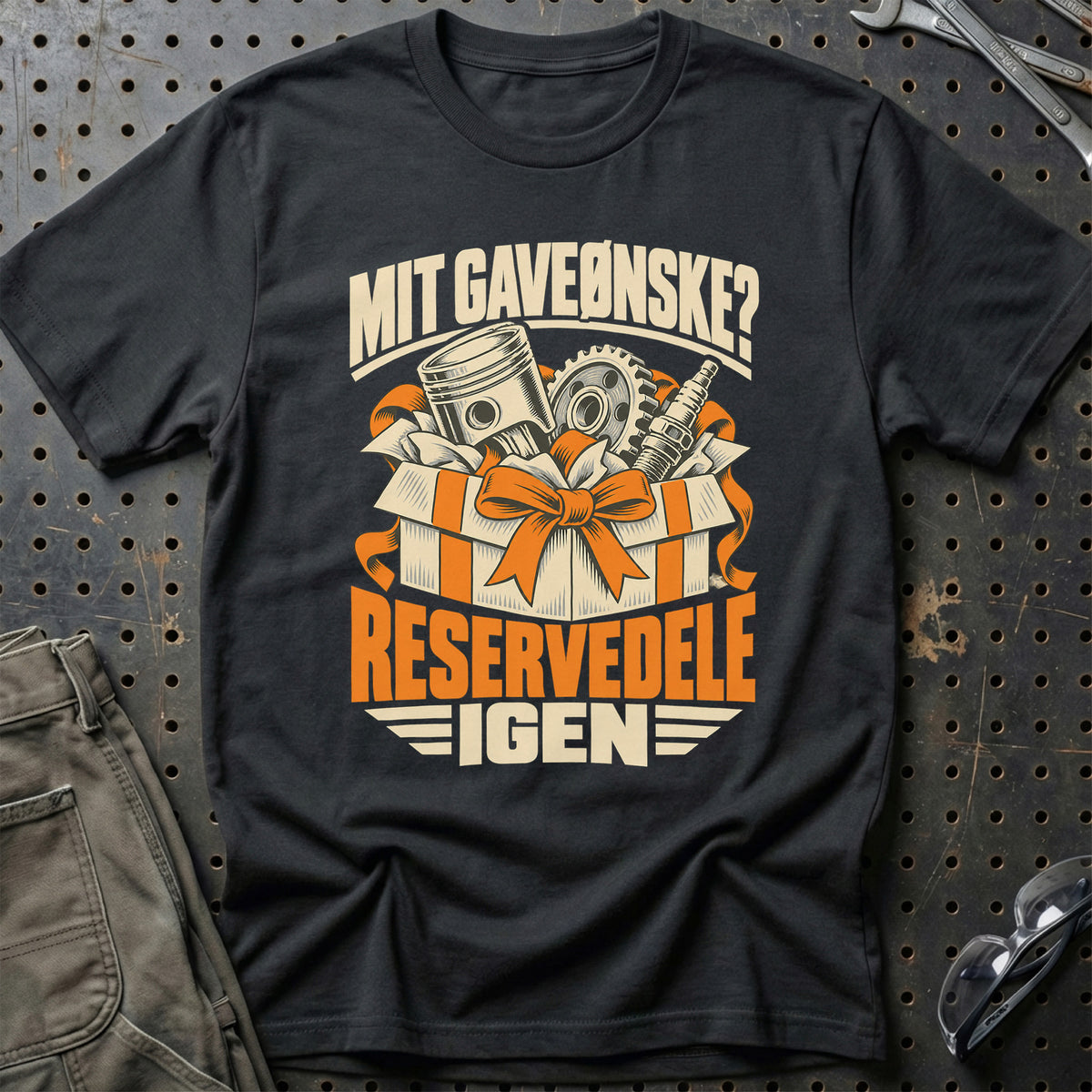 
Mit gaveønske – Reservedele – Igen – Unisex T-Shirt – Sort