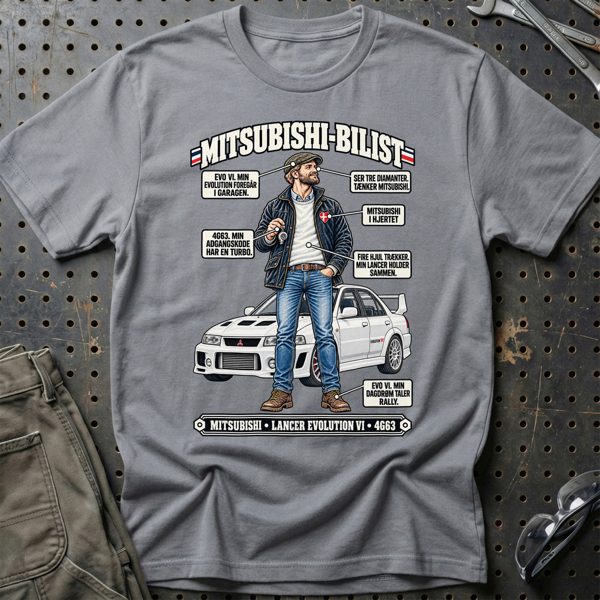 
Mitsubishi-Bilist T-Shirt – Grå Sport