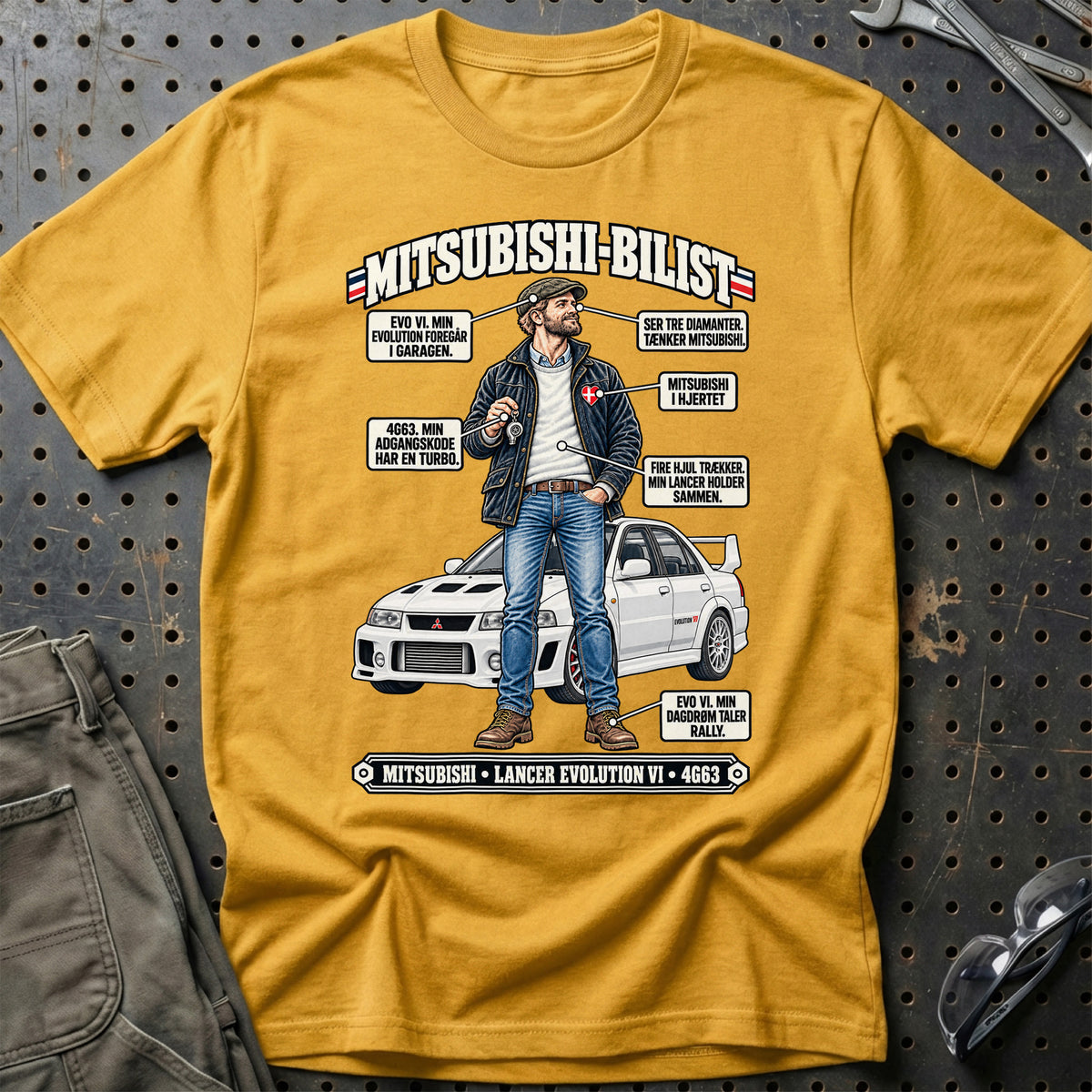 
Mitsubishi-Bilist T-Shirt – Guld