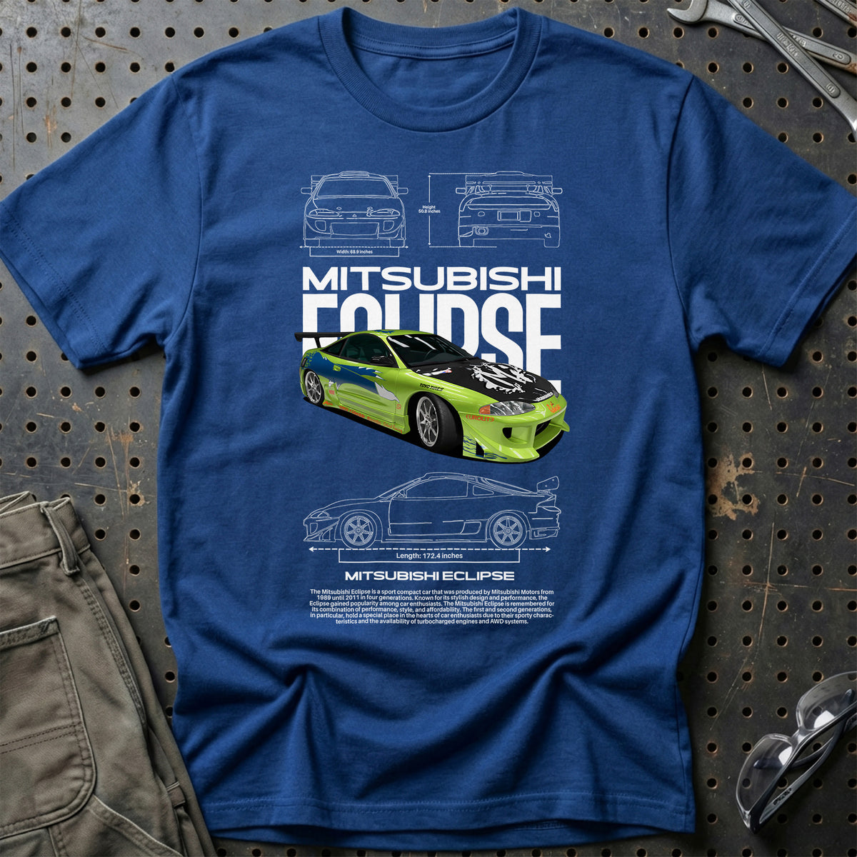 
Mitsubishi Eclipse T-Shirt – Blå Royal