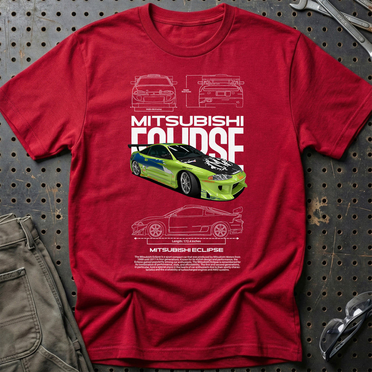 
Mitsubishi Eclipse T-Shirt – Rød