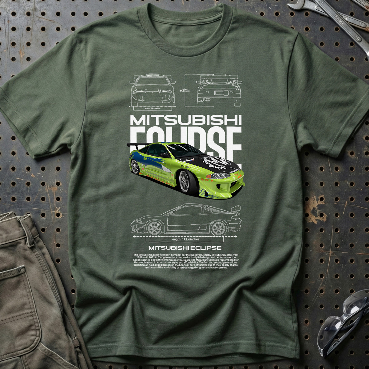 
Mitsubishi Eclipse T-Shirt – Grøn Militær