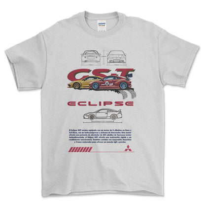 Mitsubishi Eclipse - Unisex T-Shirt , Bomuld-Beklædning-Mitsubishi-Hvid-S-Forside-Garage Culture Shop- garage - man cave - merchandise