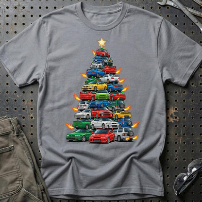 Mitsubishi Juletræ Christmas Tree - Unisex T-Shirt-Beklædning-Mitsubishi-Grå Sport-S-Garage Culture Shop- garage - man cave - merchandise