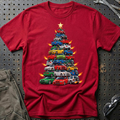 Mitsubishi Juletræ Christmas Tree - Unisex T-Shirt-Beklædning-Mitsubishi-Rød-S-Garage Culture Shop- garage - man cave - merchandise