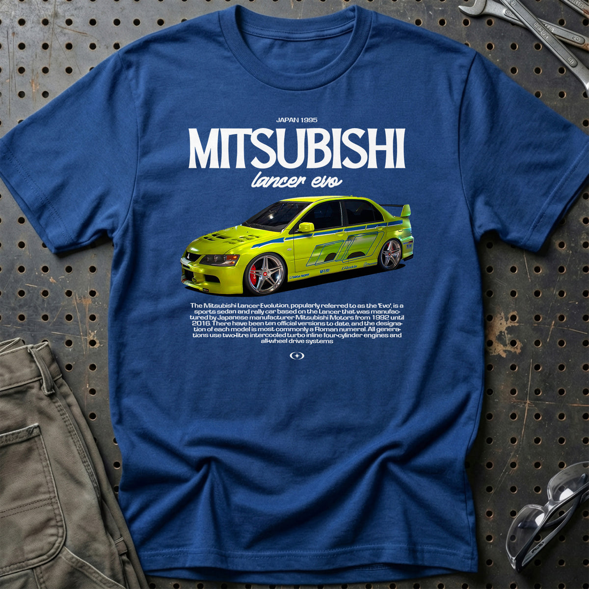 
Mitsubishi Lancer Evo T-Shirt – Blå Royal