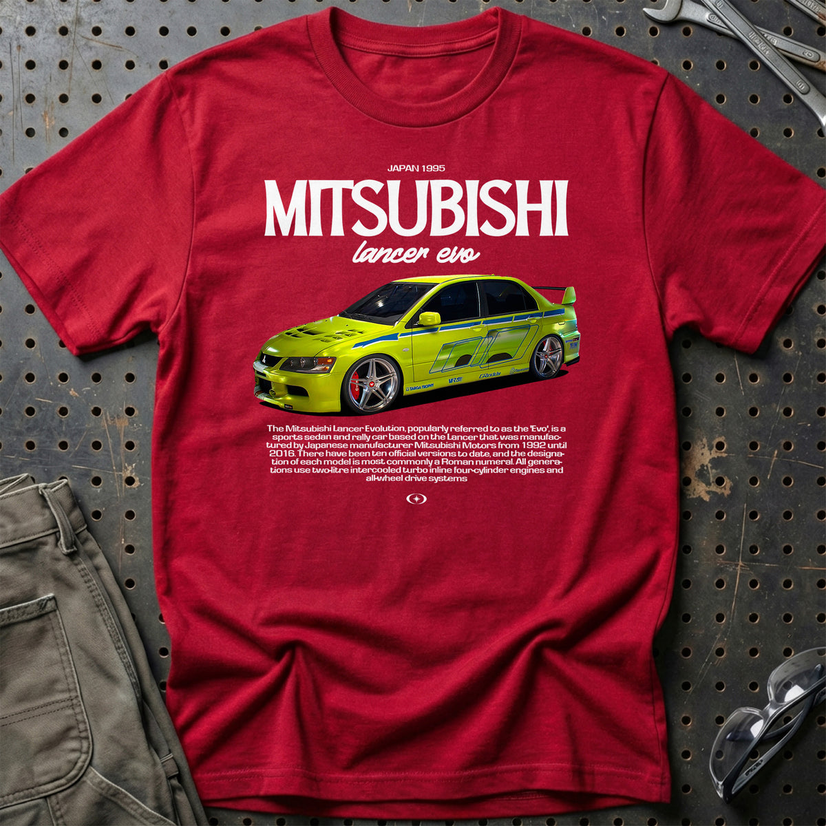 
Mitsubishi Lancer Evo T-Shirt – Rød