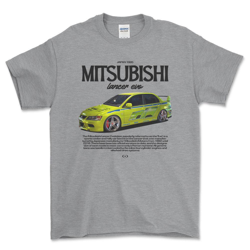 Mitsubishi Lancer Evo - Unisex T-Shirt , Bomuld-Beklædning-Mitsubishi-Grå Sport-S-Forside-Garage Culture Shop- garage - man cave - merchandise