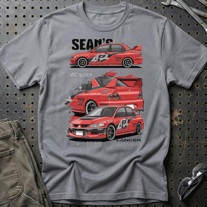 Mitsubishi Lancer Fast And Furios Cars - One Line Style Unisex T-Shirt-Beklædning-Mitsubishi-Grå Sport-S-Garage Culture Shop- garage - man cave - merchandise