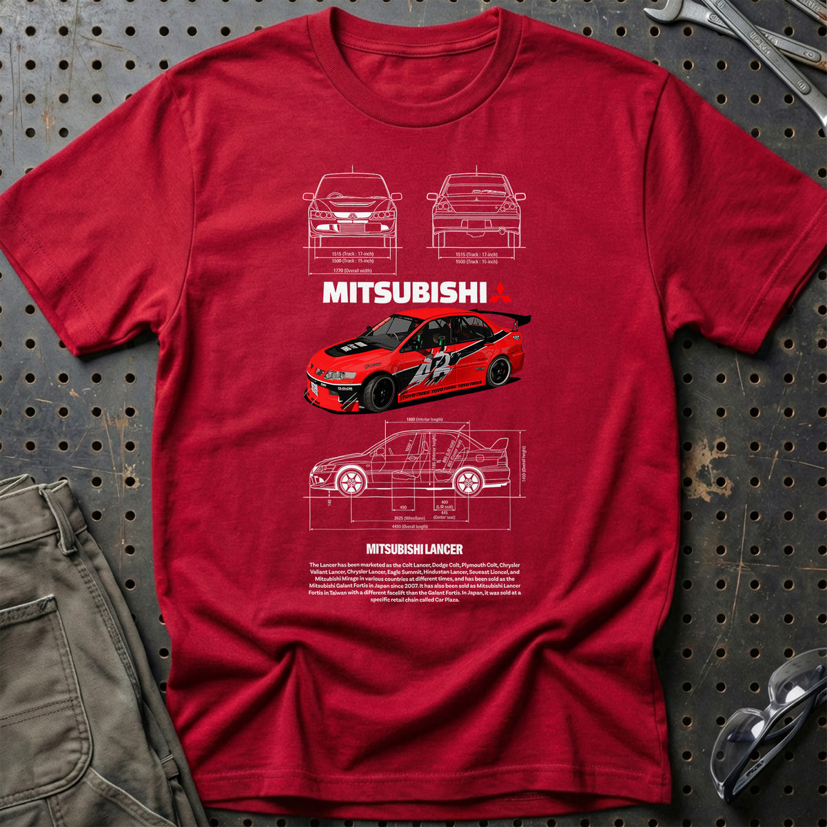 
Mitsubishi Lancer T-Shirt – Rød