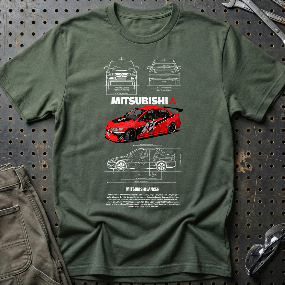 
Mitsubishi Lancer T-Shirt – Grøn Militær