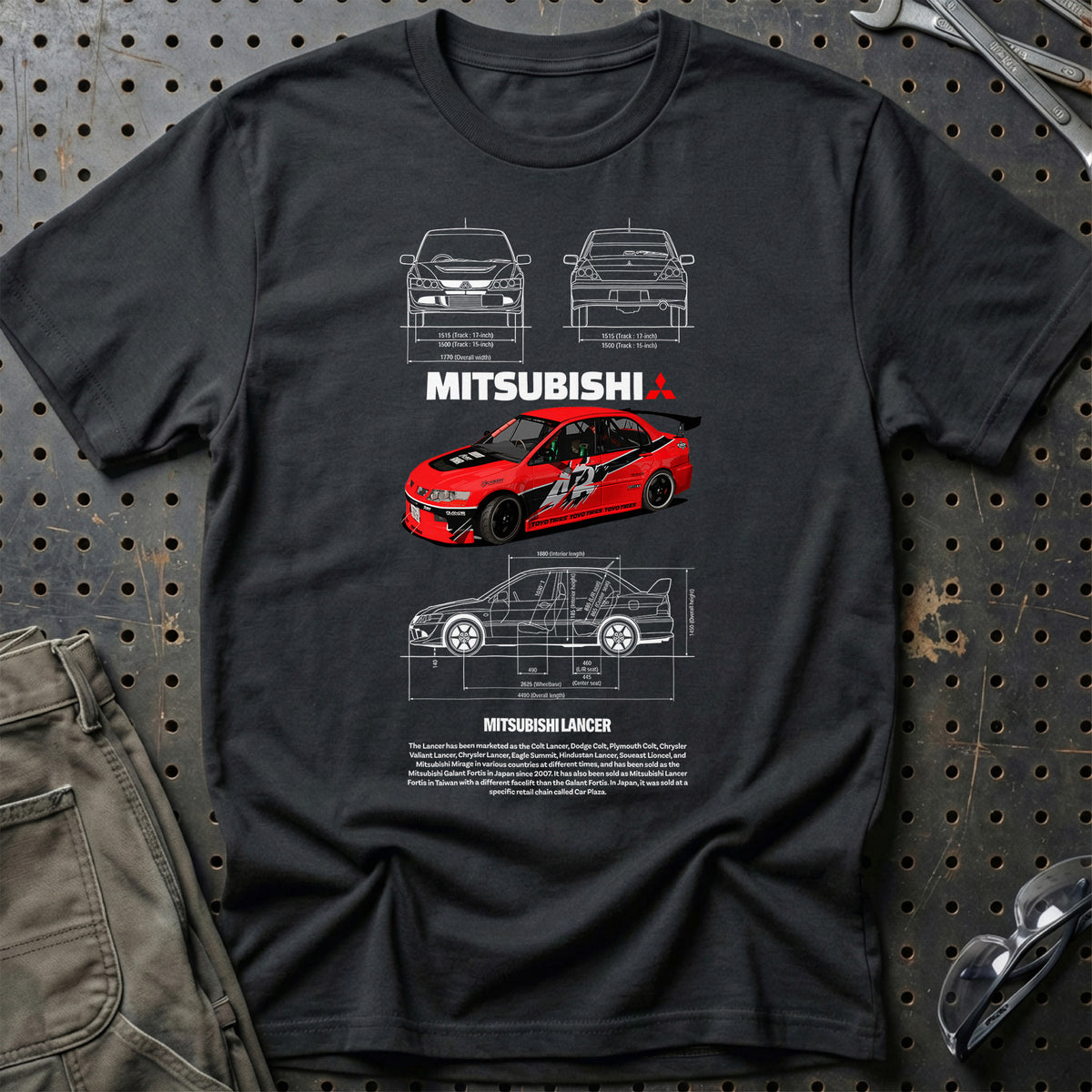 
Mitsubishi Lancer T-Shirt – Sort