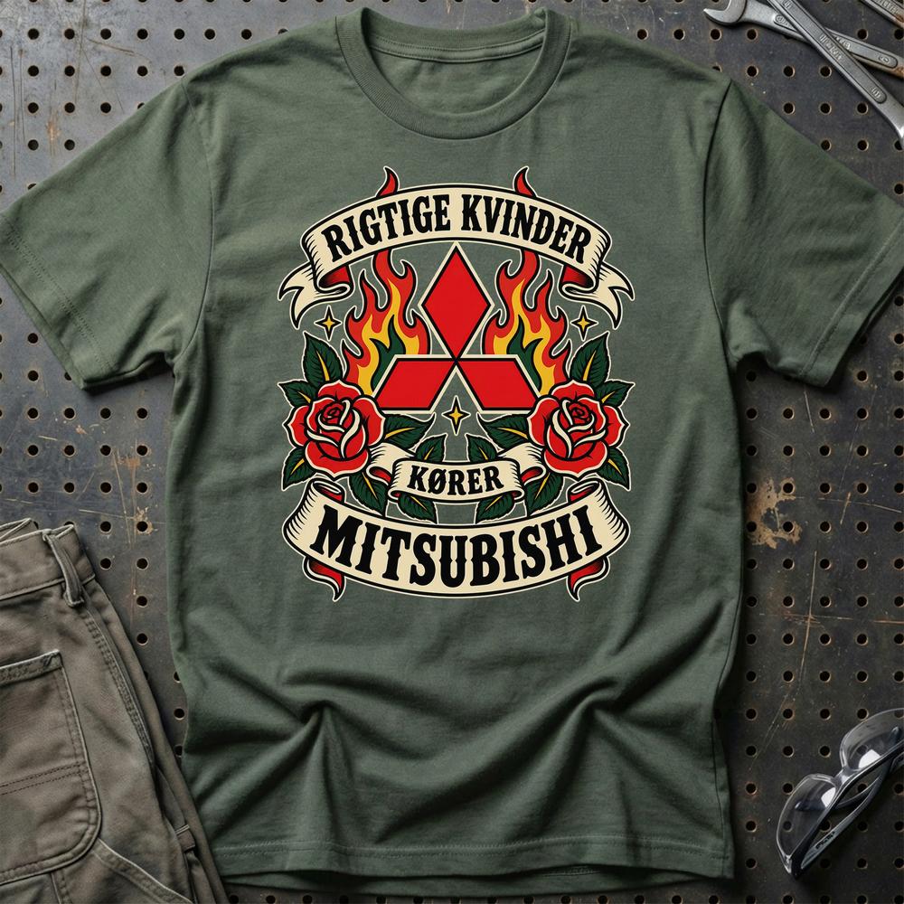 
Produktbillede af Mitsubishi Rigtige Kvinder Kører – Roser og Flammer T-Shirt