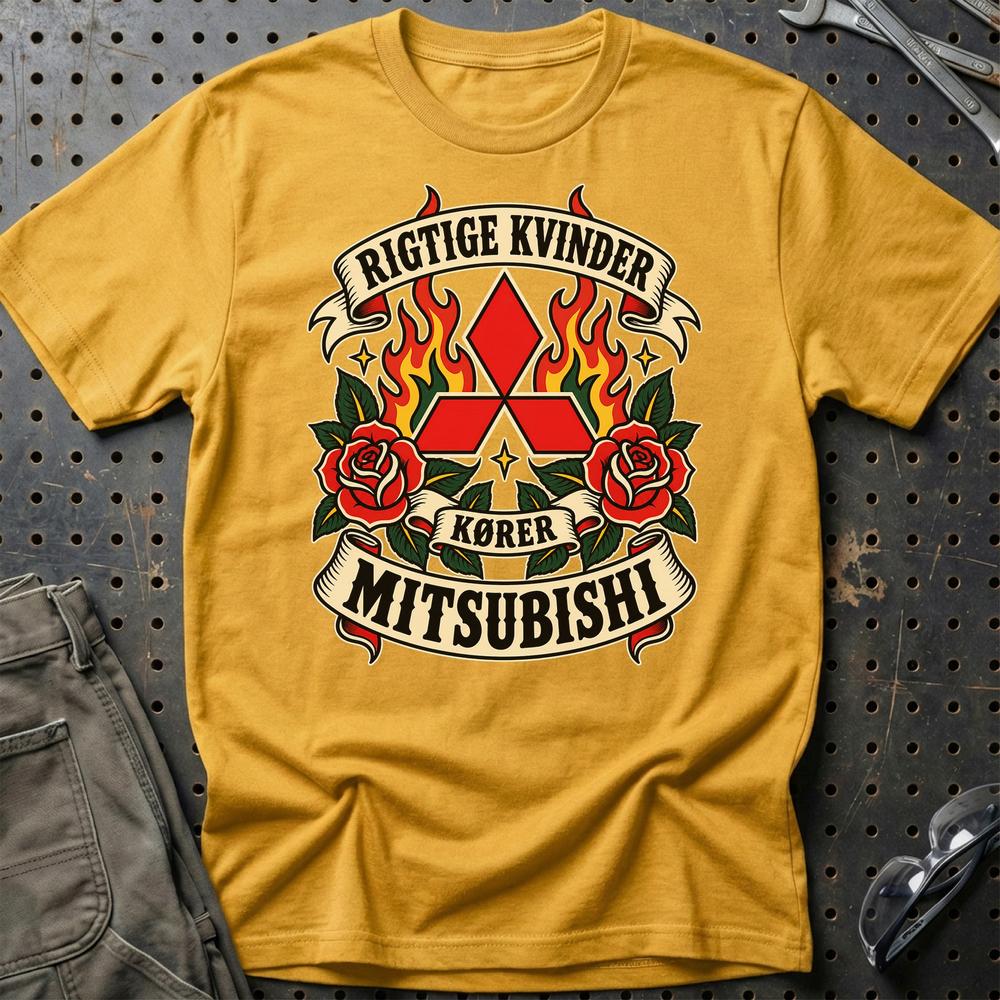 
Produktbillede af Mitsubishi Rigtige Kvinder Kører – Roser og Flammer T-Shirt