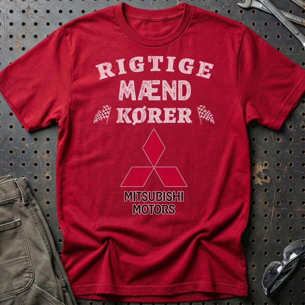 Mitsubishi Rigtige Mænd Kører T-Shirt-Beklædning-Mitsubishi-Rød-S-Garage Culture Shop- garage - man cave - merchandise