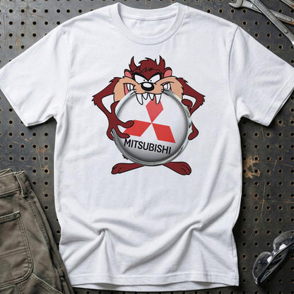 Mitsubishi TAZ Unisex T-Shirt , Bomuld-Beklædning-Mitsubishi-Hvid-S-Garage Culture Shop- garage - man cave - merchandise