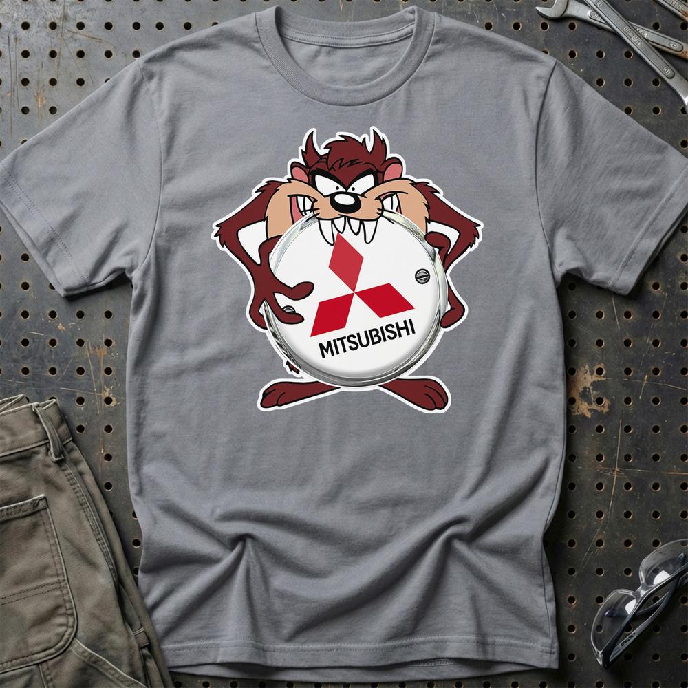 Mitsubishi TAZ Unisex T-Shirt , Bomuld-Beklædning-Mitsubishi-Grå Sport-S-Garage Culture Shop- garage - man cave - merchandise