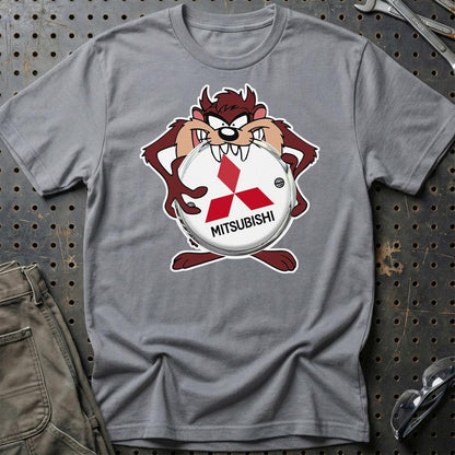 Mitsubishi TAZ Unisex T-Shirt , Bomuld-Beklædning-Mitsubishi-Grå Sport-S-Garage Culture Shop- garage - man cave - merchandise