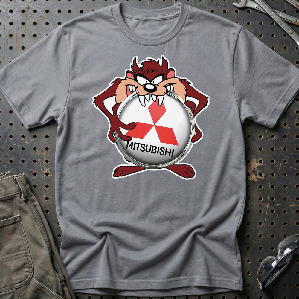 Mitsubishi TAZ Unisex T-Shirt , Bomuld-Beklædning-Mitsubishi-Grå Sport-S-Garage Culture Shop- garage - man cave - merchandise