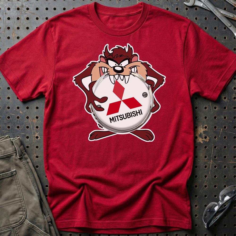 Mitsubishi TAZ Unisex T-Shirt , Bomuld-Beklædning-Mitsubishi-Rød-S-Garage Culture Shop- garage - man cave - merchandise