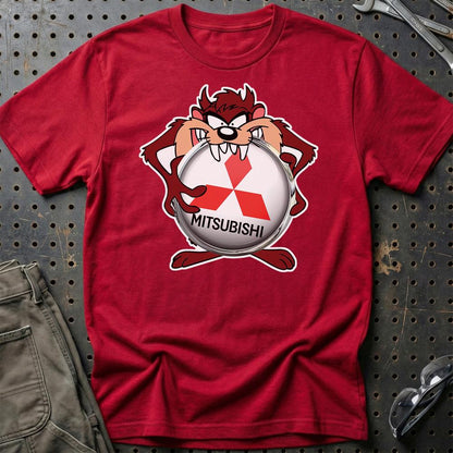 Mitsubishi TAZ Unisex T-Shirt , Bomuld-Beklædning-Mitsubishi-Rød-S-Garage Culture Shop- garage - man cave - merchandise