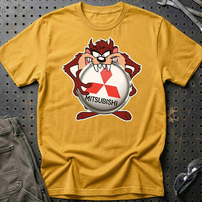 Mitsubishi TAZ Unisex T-Shirt , Bomuld-Beklædning-Mitsubishi-Guld-S-Garage Culture Shop- garage - man cave - merchandise