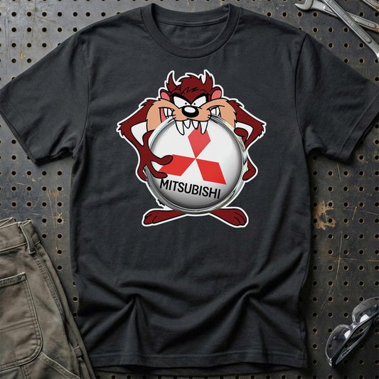 Mitsubishi TAZ Unisex T-Shirt , Bomuld-Beklædning-Mitsubishi-Sort-S-Garage Culture Shop- garage - man cave - merchandise
