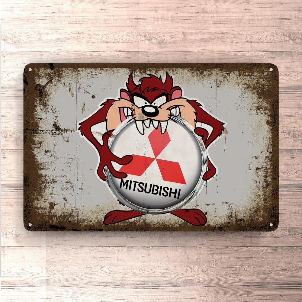 Mitsubishi Taz Vintage Skilte, Musemåtte, Dørmåtte , Plakat-Skilte-Mitsubishi-Garage Culture Shop- garage - man cave - merchandise