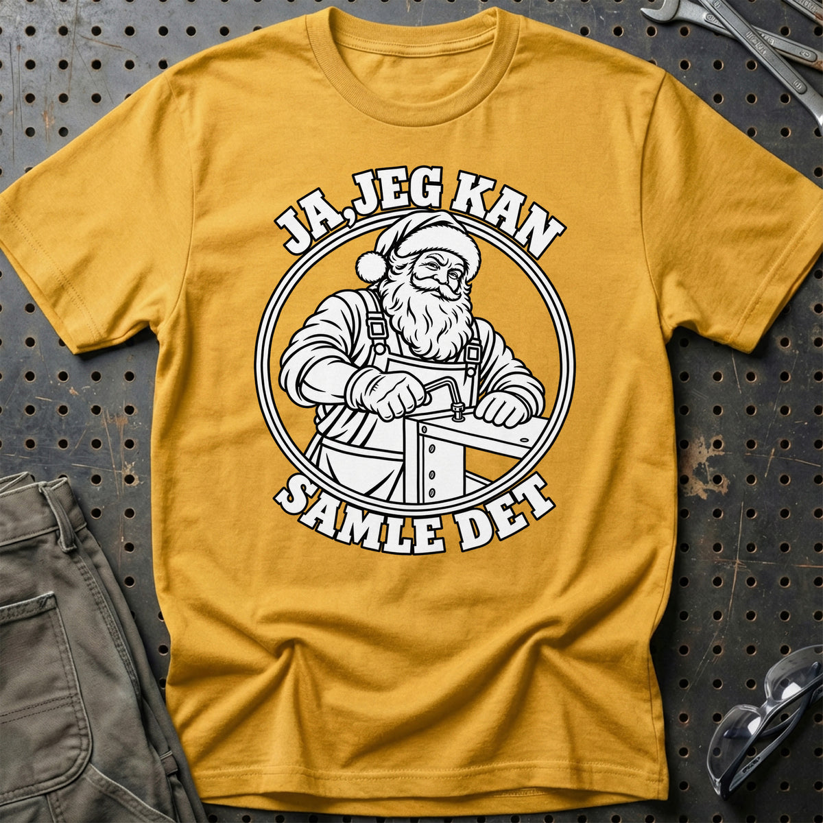 
Møbelmontør – Santa Kan Det – Jul T-Shirt – Guld