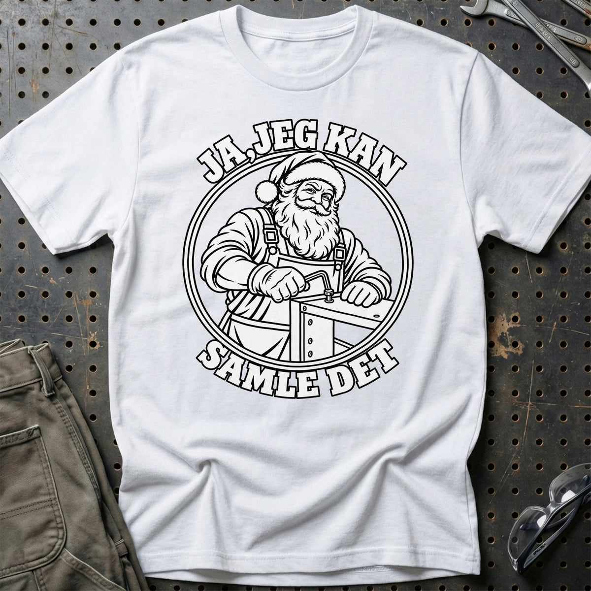 
Møbelmontør – Santa Kan Det – Jul T-Shirt – Hvid