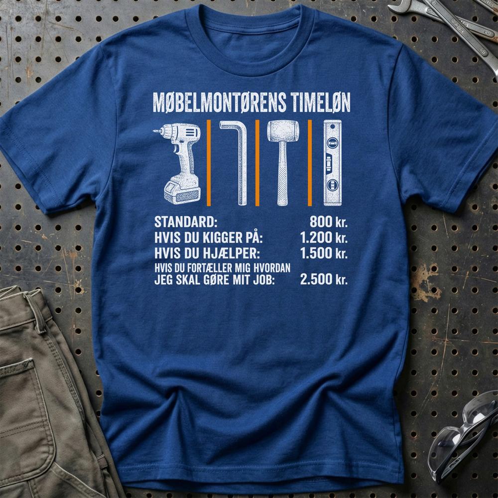 
Produktbillede af Møbelmontørens Timeløn T-Shirt