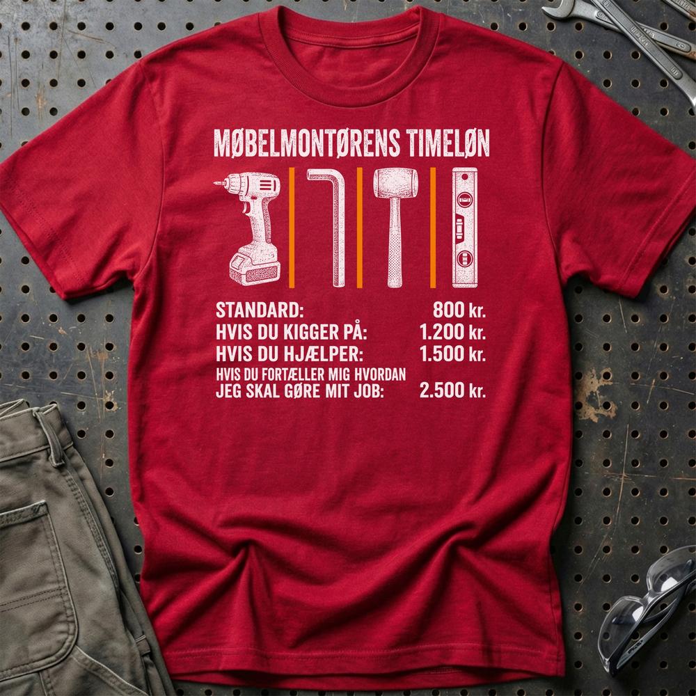 
Produktbillede af Møbelmontørens Timeløn T-Shirt