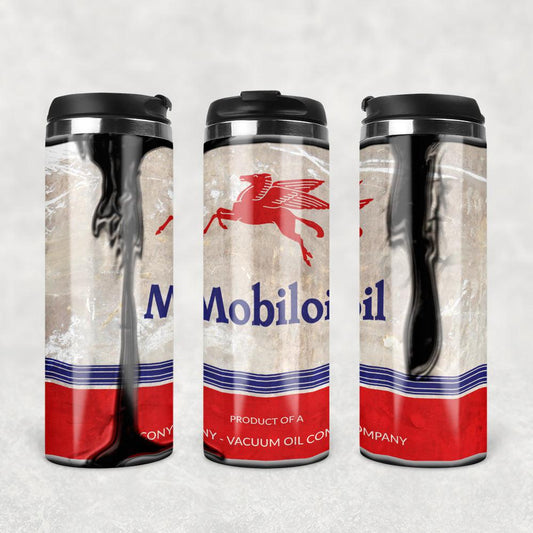 Mobiloil Motor Oil Termokrus Tumbler Rustfrit Stål-Krus-Motorolie-Garage Culture Shop- garage - man cave - merchandise