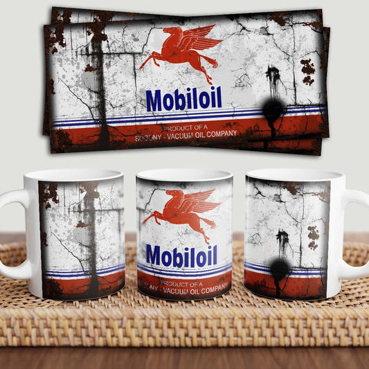 Mobiloil Motorolie Keramisk Krus-Krus-Motorolie-Garage Culture Shop- garage - man cave - merchandise