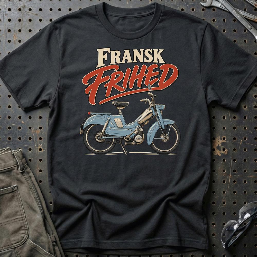 Mobylette AV88 – Fransk Frihed T-Shirt-Beklædning-Mobylette-Sort-S-Garage Culture Shop- garage - man cave - merchandise